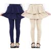 RieKet Girls School Uniform Pants Warm Stretchy Athletic Leggings with Skirt 2-14 Years Navy Blue Khaki 2 Pack 6-7 Years view 1