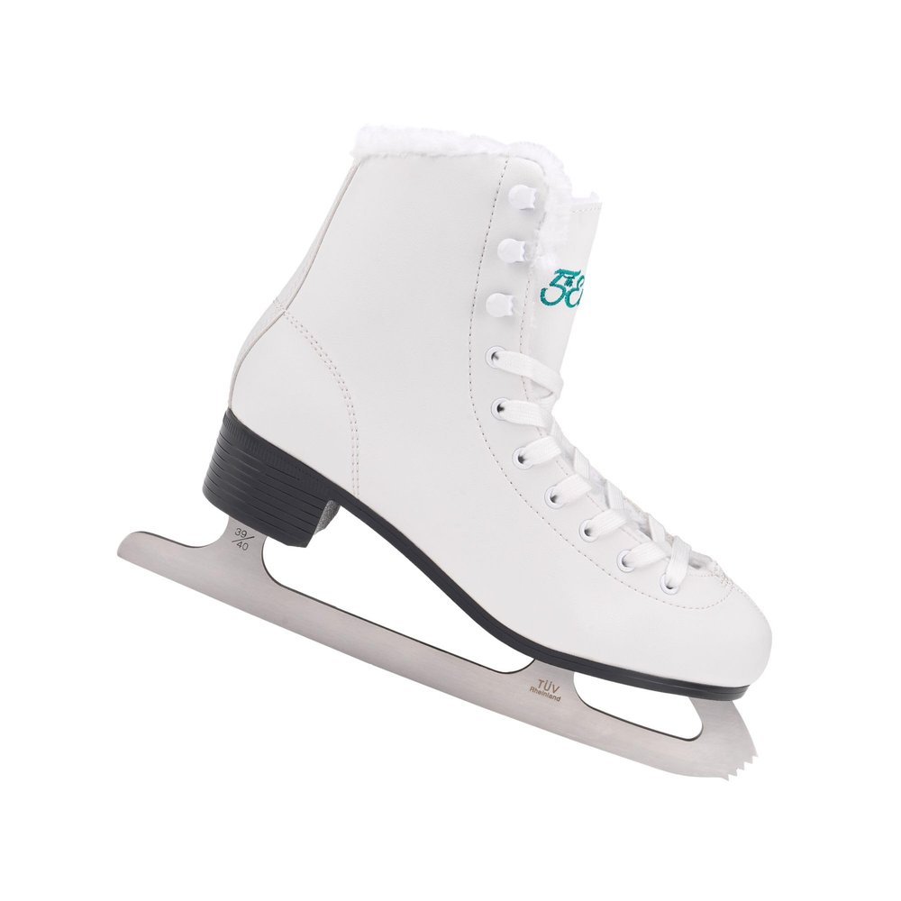 5th Element Grace Ice Skates for Women - Comfortable Figure Skates with Soft Fleece Lining - Stylish Women's Ice Skating Shoes (White/Fleece, 8.0)