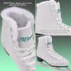 5th Element Grace Ice Skates for Women - Comfortable Figure Skates with Soft Fleece Lining - Stylish Women's Ice Skating Shoes (White/Fleece, 8.0) view 2