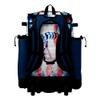 Boombah Superpack Hybrid Rolling Bat Bag - Wheeled & Backpack Version - USA Baseball Flag White/Royal Blue/Red view 3