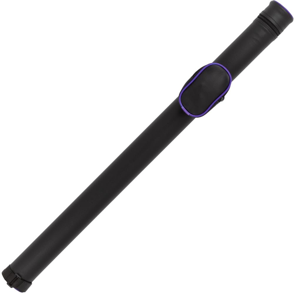 Action ACPRND 1x2 Hard Round Piping Pool Cue Case - Purple