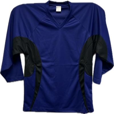 NineFit Basics Men's Goalie Cut Hockey Practice Jersey-Solid and Mixed Colors Screen Print and Heat Press Friendly Purple/Black