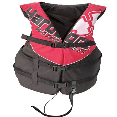 Hardcore USCG Type III Life Jacket PFD for Adults & Kids | Durable, Comfortable Ski Vest with Leg Strap for Watersports, Boating, Tubing & Enhanced Safety on the Water Red (.Adult Universal)