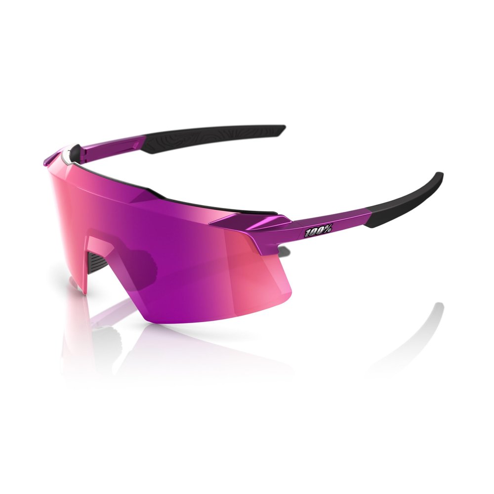 100% AEROCRAFT Sunglasses - Scratch-Resistant Lens - Lightweight and Durable Sunglasses for Outdoor Sports - Gloss Purple Chrome, Purple Multilayer Mirror