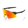100% AEROCRAFT Sunglasses - Scratch-Resistant Lens - Lightweight and Durable Sunglasses for Outdoor Sports - Soft Tact Black, HiPER Red Multilayer Mirror view 1