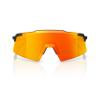 100% AEROCRAFT Sunglasses - Scratch-Resistant Lens - Lightweight and Durable Sunglasses for Outdoor Sports - Soft Tact Black, HiPER Red Multilayer Mirror view 2