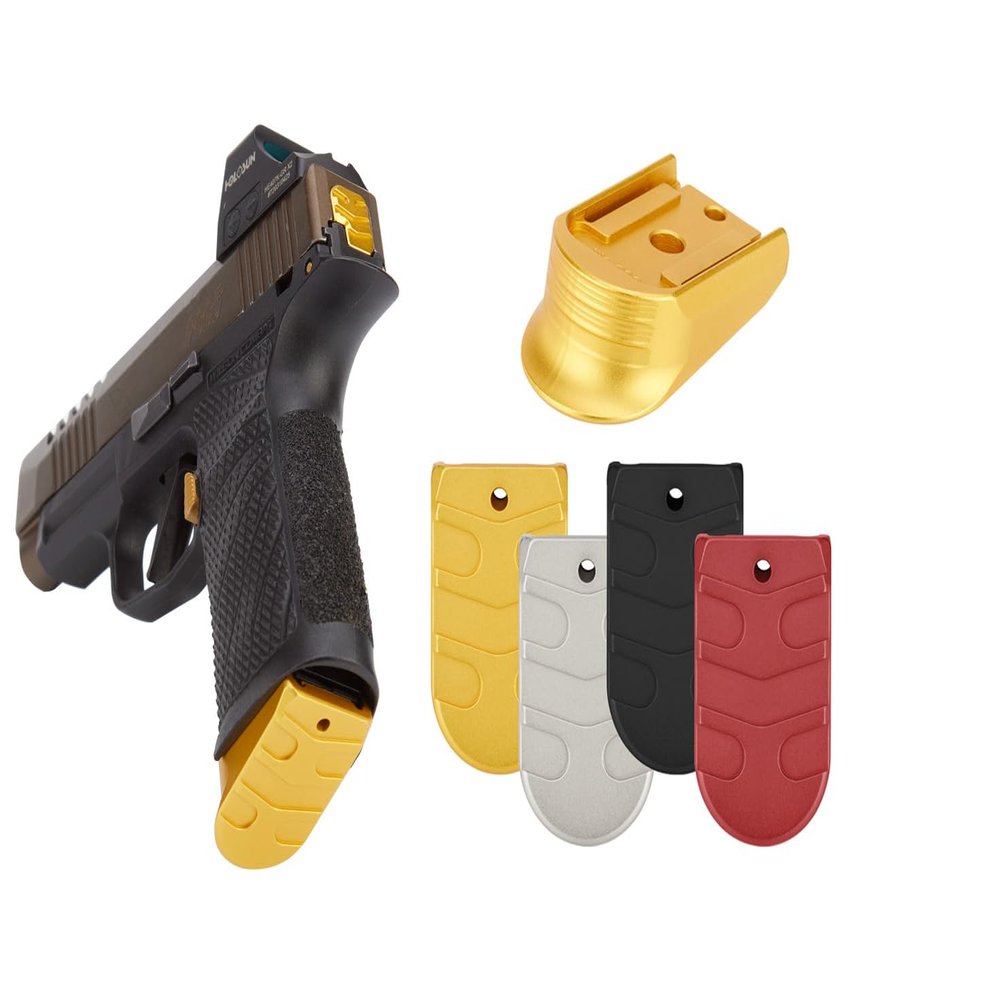 NDZ Performance Finger Extension Magazine Base Plate for Sig P365 XL 9mm, Anodized Aluminum, Aspis Cut Design, Made in The USA - Red, Two Pack