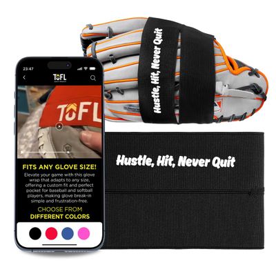 TOFL Baseball Glove Wrap Band for Break-in, Shaping & Glove Care | Baseball Glove Accessories for Mens, Womens, Adult & Youth Mitts - Hustle Hit
