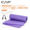 CAP Barbell Yoga Mat 1/2" Thick with Carrying Strap & Knee Pad - High Density Exercise Mat for Yoga, Pilates, Stretching, Floor & Fitness Workouts - 71''x24''x1/2" | Purple view 2