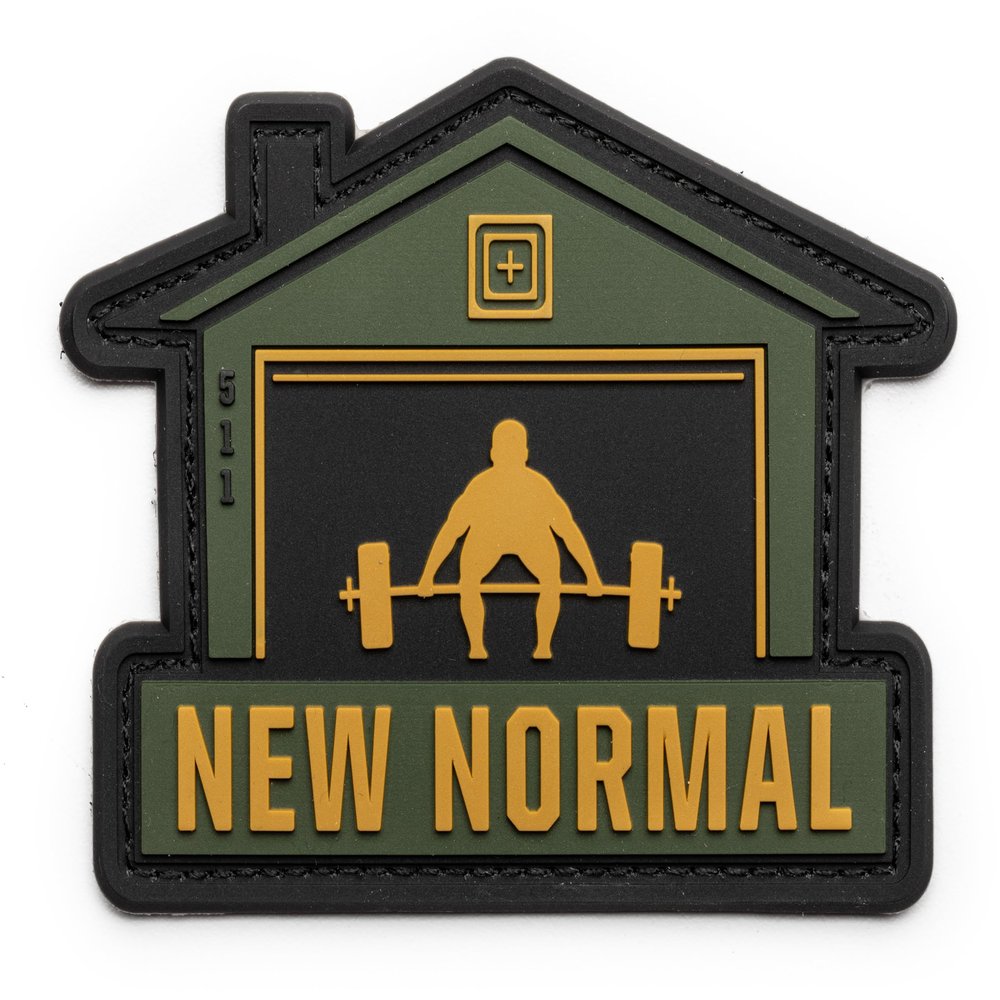 5.11 Tactical Patch - New Normal Patch, Hook-Back Adhesion, Laser-Cut to Size, Military Green, Style 81981