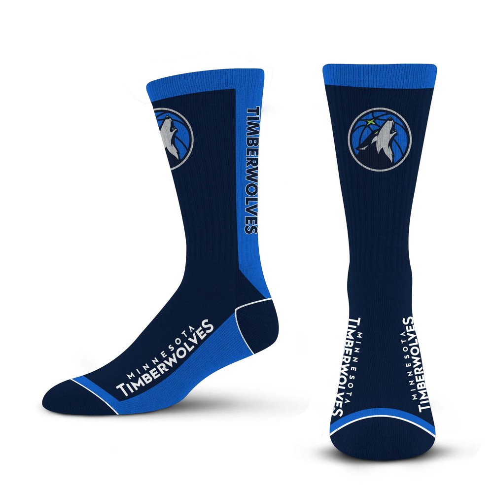 For Bare Feet NBA MINNESOTA TIMBERWOLVES MVP Crew Sock Team Color Large