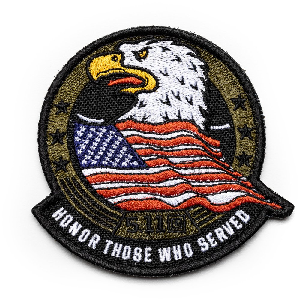 5.11 Tactical Patch - Screaming Eagle Patch, Hook-Back Adhesion, Laser-Cut to Size, Green, Style 92044