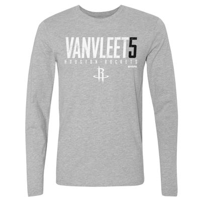 500 LEVEL Fred VanVleet Houston Rockets Long Sleeve Shirt - Fred VanVleet Houston Rockets Elite WHT (Heather Gray, XX-Large)