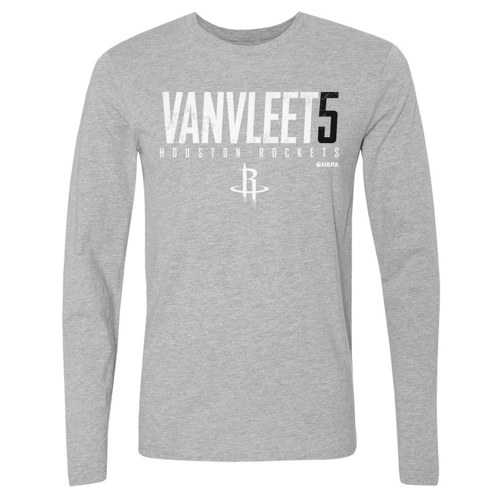 500 LEVEL Fred VanVleet Houston Rockets Long Sleeve Shirt - Fred VanVleet Houston Rockets Elite WHT (Heather Gray, XX-Large)