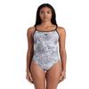 ARENA Performance White Floral Women's Swimsuit Lace Back One Piece MaxLife Training Suit Athletic Ladies Bathing Suit, Black/Multi, US Size 38 view 1