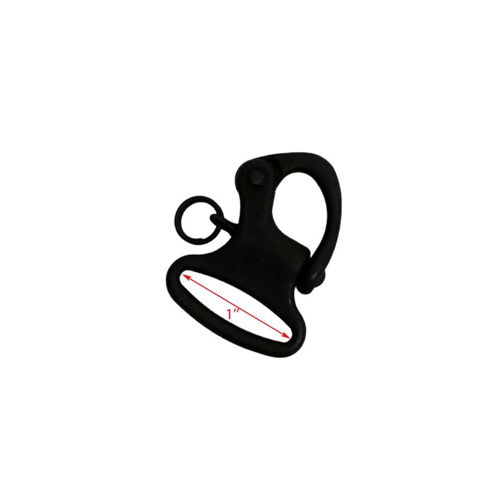 DBMIMPORTERS 600 Lb WLL Mini Fixed Snap Shackle Matte Black Coated Quick Release
