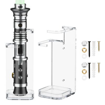 Cosmos 1 Pc Lightsaber Wall Mount Stand Vertical Light Saber Display Rack Acrylic Lightsaber Holder Wall Lightsaber Display Stand Compatible with Savi's Lightsaber (Transparent Clear - 6.6 cm Dia. Thick Helt)