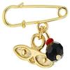 14kt Gold Plated Eyes Saint Lucky Charm Azabache Protection Baby Pin Brooch - Ojitos De Santa Lucia Azabache Para Proteccion view 1