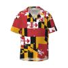 Maryland Flag Men's Casual Shirts Short Sleeve Regular Fit Fashion Camp Beach Shirts Tops view 1