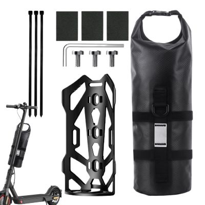 NineFit Basics Fork Bag - Bag Shoulder Bag, Water Proof Panniers & Rack Trunks | Multi Purpose Fork Bag with Reflective Stripes for City Riding Bikepacking Cycling Touring, Black, 23x8.8x5.8cm