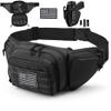 Vdones Tactical Fanny Pack Gun Holster Concealed Carry Pistol Military Tactical Waist Bag Waterproof Molle EDC Pouch with USA Flag Patch view 1