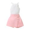NineFit Basics Flower Girl Dress White Baby Girl's and Toddler Sleeveless Top and Skort 2 Piec Outfit Set Cute (Pink, 5-6 Years) view 1