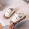 Cozystep Toddler Boys Girls Slip On Canvas Sneakers Cartoon Smile Printed Little Kid Unisex Adjustable Strap Walking Shoes Lazy Shoes with Hook and Loops view 2