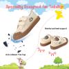 Cozystep Toddler Boys Girls Slip On Canvas Sneakers Cartoon Smile Printed Little Kid Unisex Adjustable Strap Walking Shoes Lazy Shoes with Hook and Loops view 3
