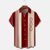 Mens Bowling Shirts Short Sleeve Button Down 1950s Retro Rockabilly Style Hawaiian Shirts 2025 Summer Beach Tops Trendy view 2
