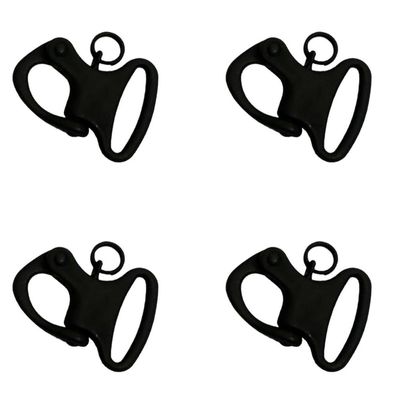 DBMIMPORTERS 600 Lb WLL Mini Fixed Snap Shackle Matte Black Coated Quick Release 4 Pcs