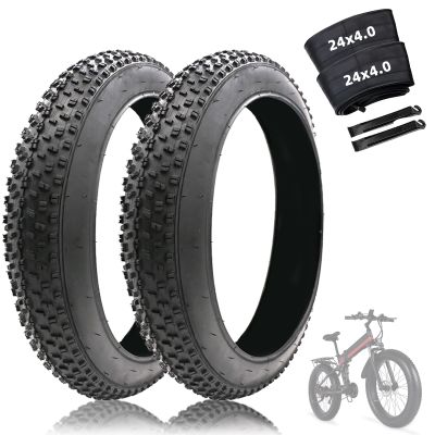 24x4.0 Inch Fat Tires for Ebike:Heavy Duty Puncture Proof Replacement Tire Compatible Wide Mountain Snow Off Road Bike