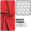 MAGOLFIN Small Magnetic Golf Towel with Clip, Microfiber Waffle Design - Industrial Strength Magnet for Glof Balls, Golf Bags, Carts Clubs - Red view 2