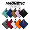 MAGOLFIN Small Magnetic Golf Towel with Clip, Microfiber Waffle Design - Industrial Strength Magnet for Glof Balls, Golf Bags, Carts Clubs - Red view 3