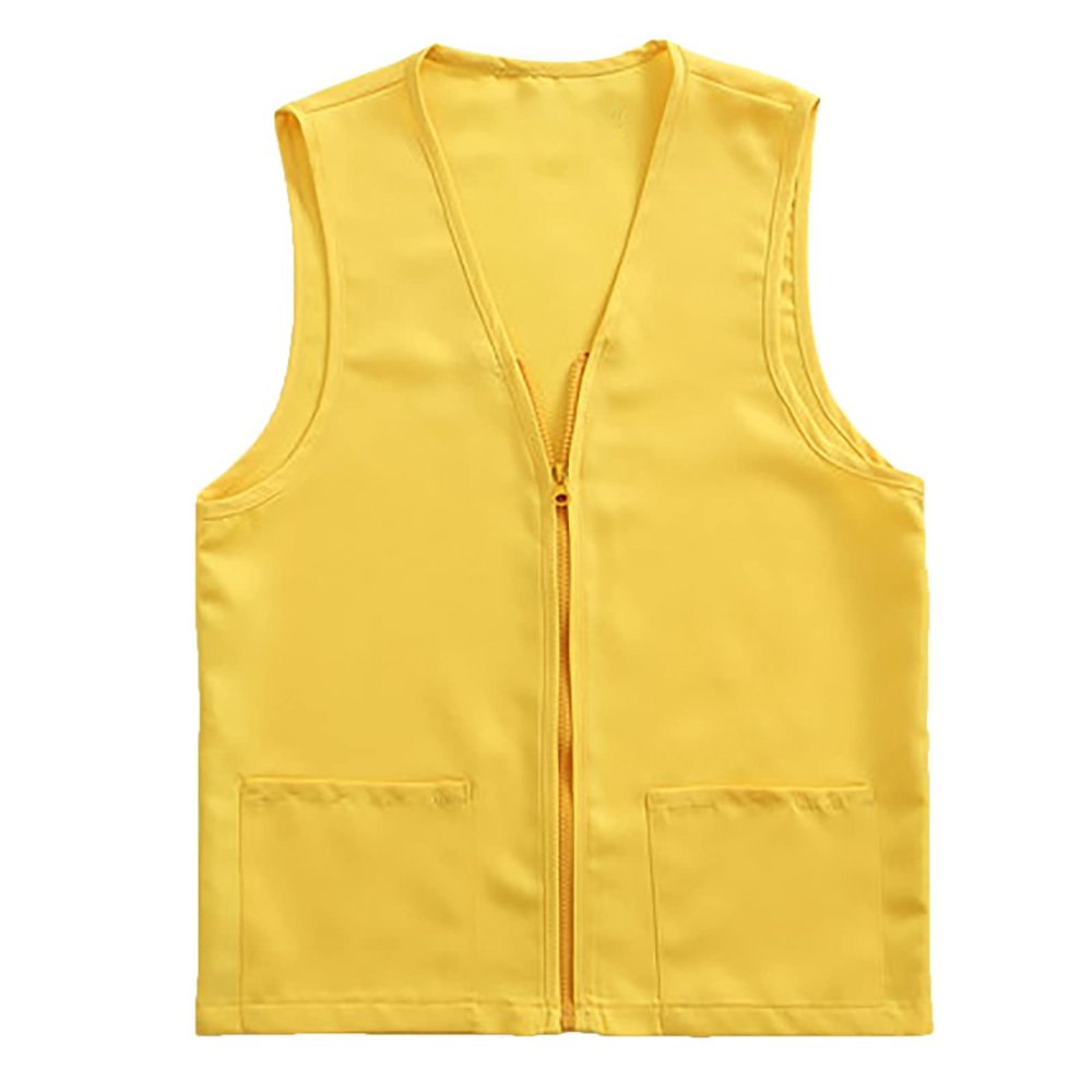 Adult Postulant Activity Vest Supermarket Vests Clerk Workwear Mid Length Coats Women (Yellow, XL)