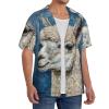 Alpaca Llama Men's Casual Shirts Short Sleeve Regular Fit Fashion Camp Beach Shirts Tops Black view 4