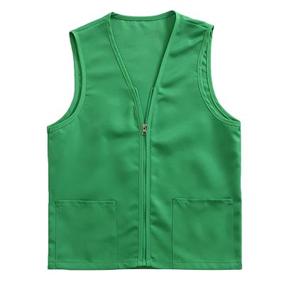 Adult Postulant Activity Vest Supermarket Vests Clerk Workwear Mid Length Coats Women (Green, L)