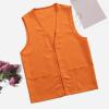Adult Postulant Activity Vest Supermarket Vests Clerk Workwear Mid Length Coats Women (Orange, XL) view 2