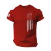 4Th of July Shirt for Men Crewneck USA Flag Prined Patriotic Tees Independence Day Lightweiht Workout Shirt, Polo Shirt for Men T Shirts Mens Golf Shirts Hawaiian Shirt(Red,5X-Large) view 1