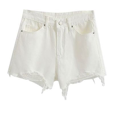 GOKKILRW Women's Low Rise Waist Summer Ripped Distressed Frayed Raw Hem Denim Shorts Stretchy Sexy Jeans Shorts