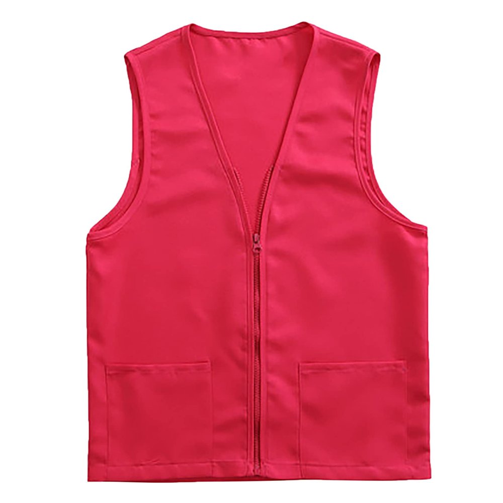 Adult Postulant Activity Vest Supermarket Vests Clerk Workwear Mid Length Coats Women (Hot Pink, S)