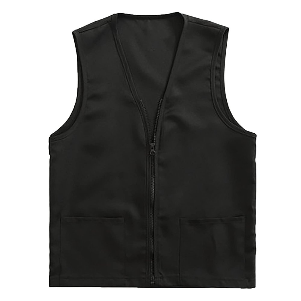 Adult Postulant Activity Vest Supermarket Vests Clerk Workwear Mid Length Coats Women (Black, XXL)
