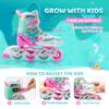 NEMONE Mermaid Inline Skates, 4 Sizes Adjustable Skates for Girls Kids with Light up Wheels, Indoor Beginner Outdoor for Kids Ages 4-6 5-8 6-12 8-12 view 2