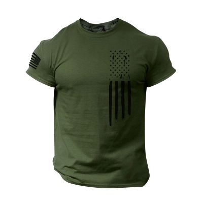 WENKOMG1 4Th of July Shirt for Men Crewneck USA Flag Prined Patriotic Tees Independence Day Lightweiht Workout Shirt, Polo Shirt for Men T Shirts Mens Golf Shirts Hawaiian Shirt(Army Green,5X-Large)