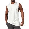 Men's Tank Tops Loose Fit Sleeveless Crewneck Shirts Tops Summer Casual Palm Tree Print Hawaiian Beach Shirts Tee Shopping Online Website White L view 1