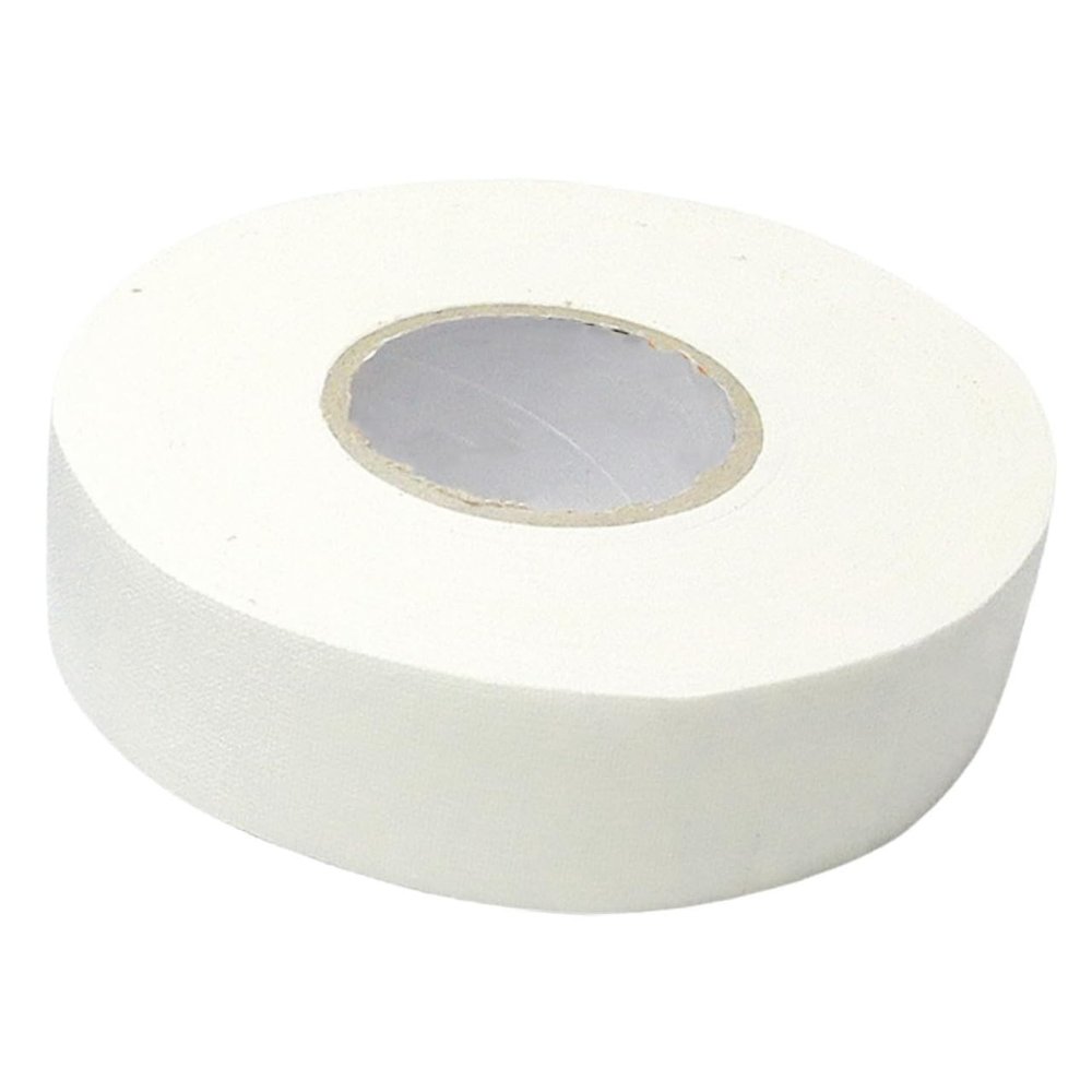 POPETPOP 1roll Hockey Tape for Ice and Roller Sports Cloth Material for Non- Grip Excellent Sweat Absorption White Hockeytape for Rackets and Accessories