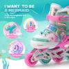 NEMONE Mermaid Inline Skates, 4 Sizes Adjustable Skates for Girls Kids with Light up Wheels, Indoor Beginner Outdoor for Kids Ages 4-6 5-8 6-12 8-12 view 3