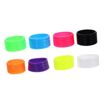 COOLHIYA 8pcs Non-Skid Silicone Racket Grip Bands Flexible Badminton and Tennis Overgrip and Lightweight Design for Enhanced Control and Comfort