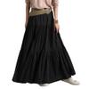 WomenS Boho Elastic High Waist Maxi Skirts Pleated A-Line Flowy Swing Skirt Asymmetric Tiered Maxi Long Skirt Dress (XX-Large,Black) view 1