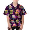 Neon Burger Boys Girls Hawaiian Shirts - Food Beach Boys Button Down Shirt Short Sleeve Summer Shirts for Kids Series 5 Size 8Y view 1