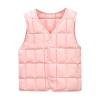 NineFit Basics Winter Tops for Girls Toddler Boys Girls Down Vest Autumn/Winter Front Buckle Solid Color Girls Light (Pink, 6-7 Years) view 1